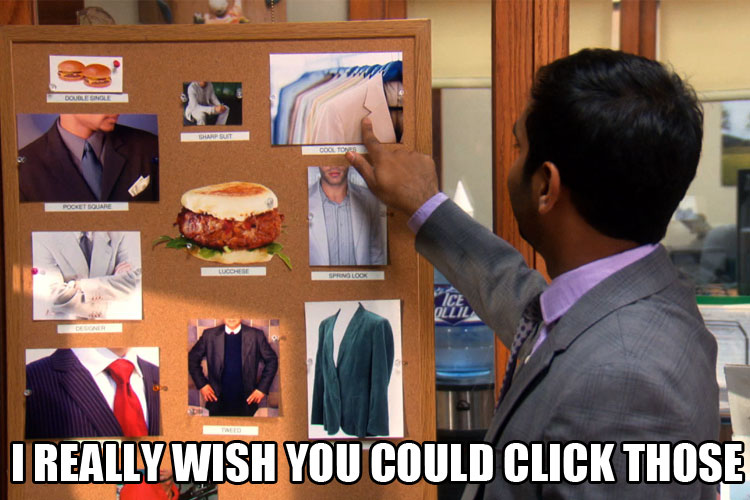 Tom from Parks & Recreation Pinning on a fake Pinterest Board