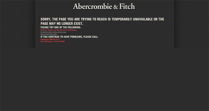 Abercrombie & Fitch - 404 Page