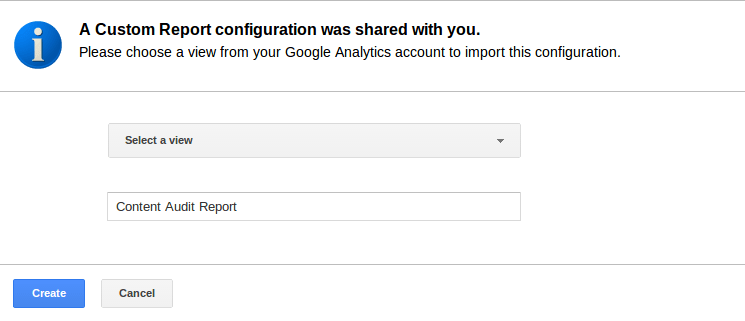 custom report configuration google analytics