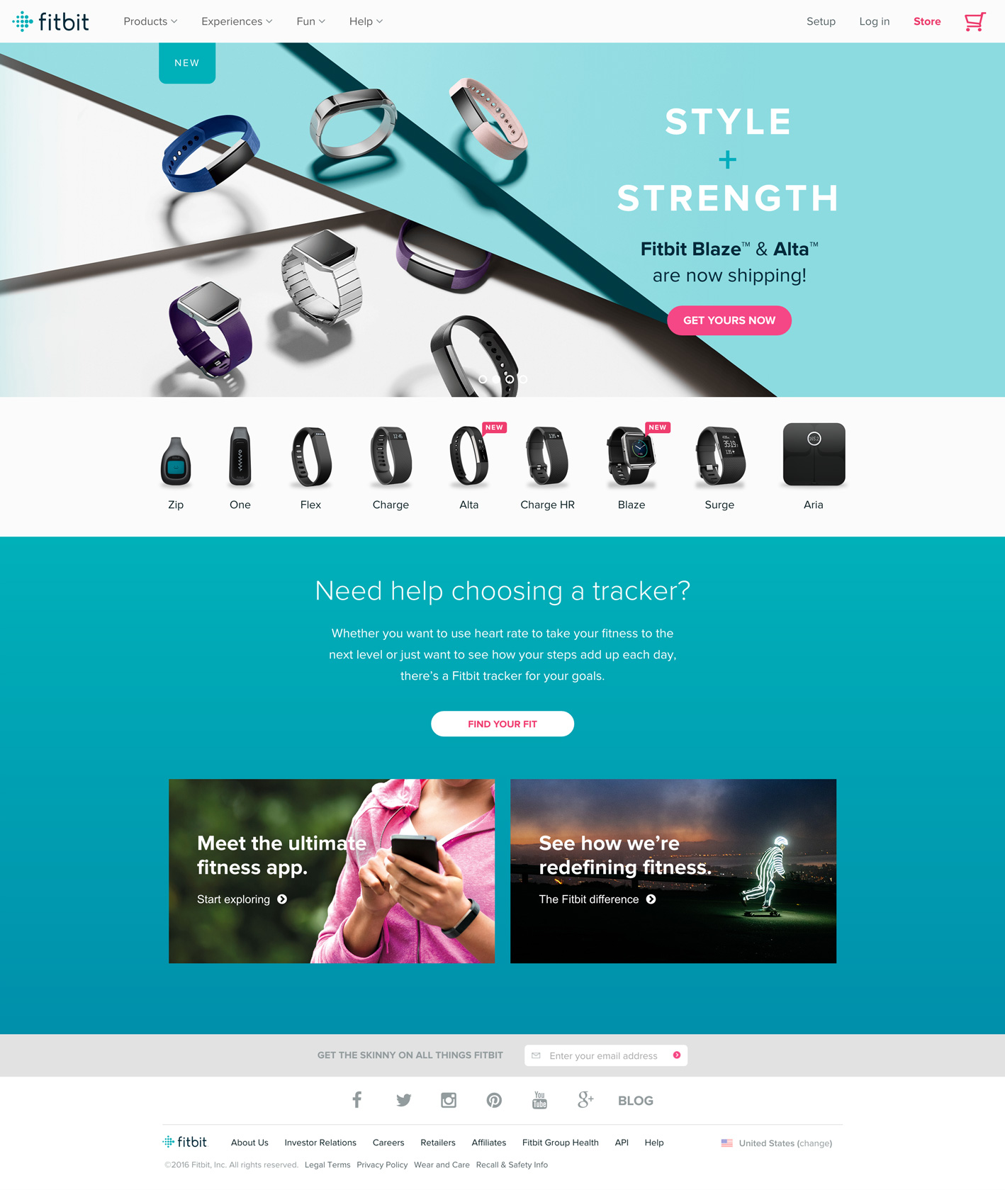Fitbit Web Design Inspiration