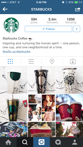 starbucks instagram profile