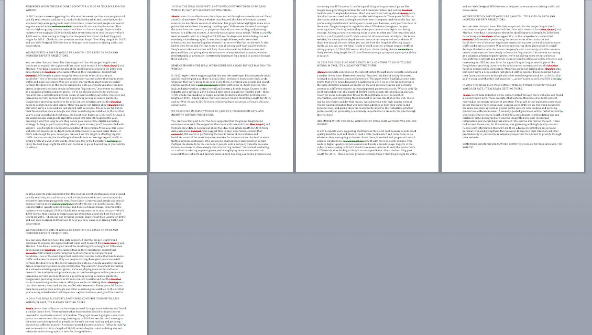 What does 2500 words look like?