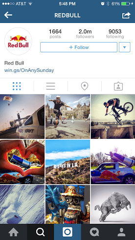 redbull instagram profile